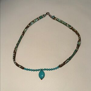 Turquoise Colored Bead Pendant Necklace - Women Jewelry